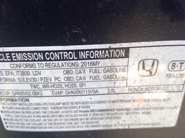 2016 HONDA CIVIC, GRAY, LX, 2.0L, AT.  A25052